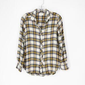 Melloday Long Sleeve Plaid Button-Up Shirt Size Small